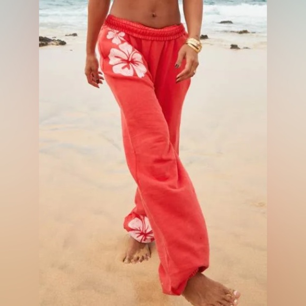Roxy Day Off Floral Print Fleece Sweet pants